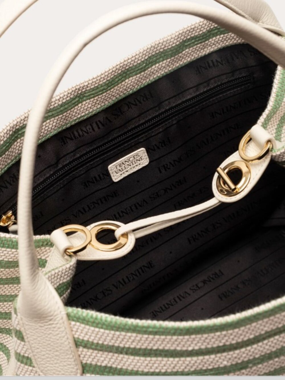 NWT Frances Valentine Sweet Pea Raffia - Green Stripe - Store wrapped - Picture 4 of 4